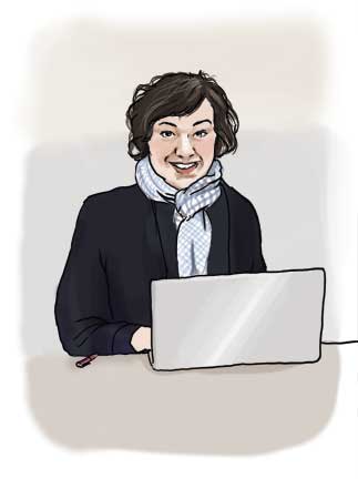 Grafik: Frau am Computer